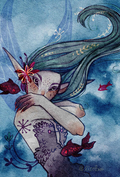 ArtFight 2024 Attack on Ampreh Watercolor Style